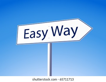 Easy way road sign