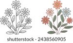 Easy Wild Flower Coloring Page