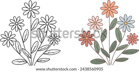 Easy Wild Flower Coloring Page
