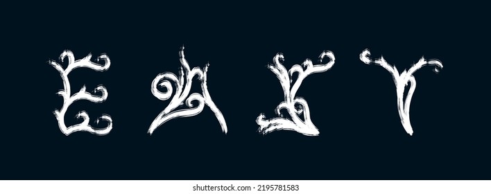 Tipografía fácil de vectores de plaqueta de palabras. Aislado de fondo azul. Vector ambientado para un estilo de vida vintage, como palabras para el diseño de ropa, insignia, pegatina y papel pintado.