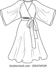 
Easy wrap dress mockup vector design.