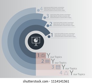 Easy yo read modern style infographic with 4 options.flat design infographic with business icon for company presentation,business report, startups, commercial presentation and office report.