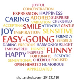 easy-going word cloud concept. Vector illustration.