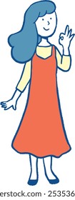 Easy-to-use female material. A woman who says OK.