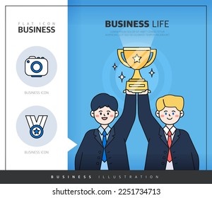 Easy-to-write business situation illustration design 
