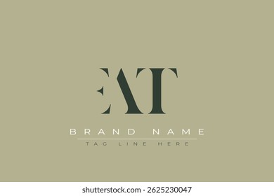 EAT abstract letter logo design. This logo is designed by three abstract letters.