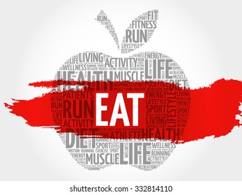 EAT apple word cloud concept