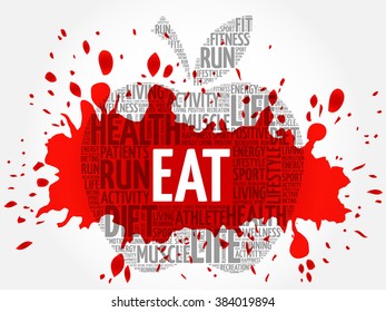 EAT apple word cloud concept