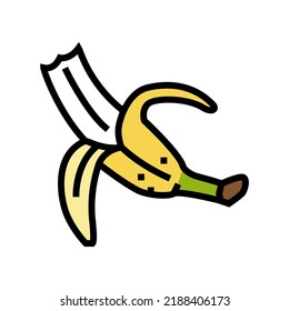 eat banana color icon vector. eat banana sign. isolated symbol illustration