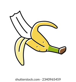 eat banana color icon vector. eat banana sign. isolated symbol illustration