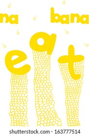 eat banana pattern illustration/ vector