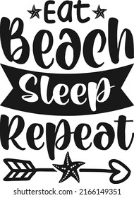 Eat Beach Sleep Repeat SVG design