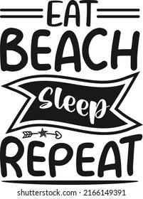 Eat Beach Sleep Repeat SVG design