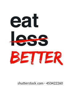 Eat Better Not Less (Motivational Quote Vector Poster Design)