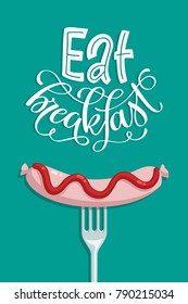 Eat Breakfast! Hand-lettered breakfast poster 