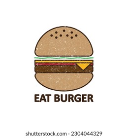 Eat burger and logo vector