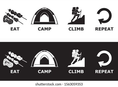 Eat, Camp, Climb, Repeat Print Illustration