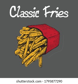 Eat Classic Fries Crispy Vector