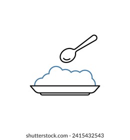 Ikone der Concept Line essen. Einfache Elementgrafik. Esst Concept-Umrisssymbol-Design.