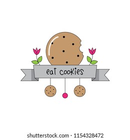 Eat Cookies Vector Illustration Eps.10