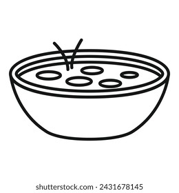 Eat cream soup icon outline vector. Repast savory. Plate cuisine serving