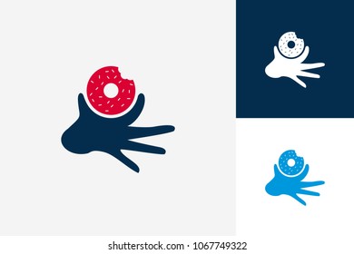 Eat Donuts Logo Template Design Vector, Emblem, Design Concept, Creative Symbol, Icon