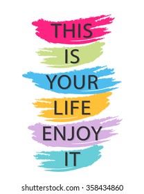 Eat, drink and be happy  - creative quote.  Vector typography concept