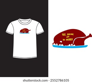 Eat, Drink, and Be Merry Logo, icon, symbol, vector, T-shirt

