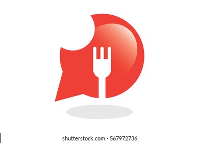 Eat  Drink Speech Bubble Symbol. Visual used for eating and drinking issues.