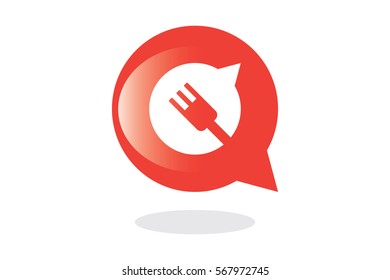 Eat  Drink Speech Bubble Symbol. Visual used for eating and drinking issues.