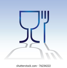 eat drink symbol with shadow - illuatration