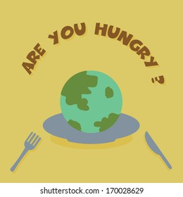 eat the earth, ecology vector concept