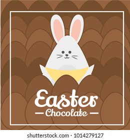 Eat easter chocolate egg illustration