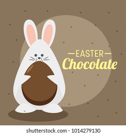 Eat easter chocolate egg illustration