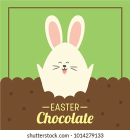 Eat easter chocolate egg illustration