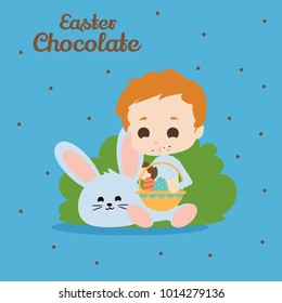 Eat easter chocolate egg illustration