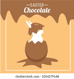 Eat easter chocolate egg illustration