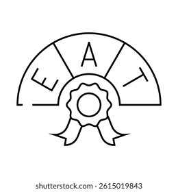 eat expertise authoritativeness trustworthiness line icon vector. eat expertise authoritativeness trustworthiness sign. isolated contour symbol black illustration
