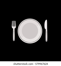 eat food cutlery black