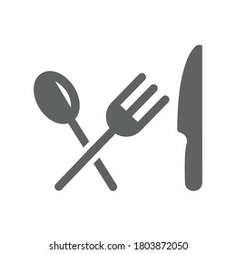 Eat, food, restaurant icon. Gray vector on isolated white background