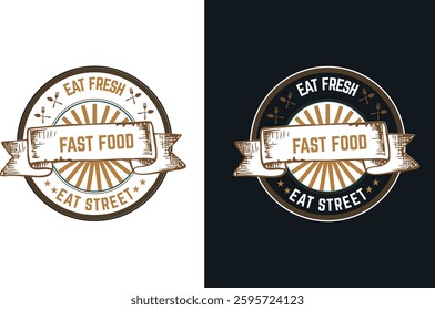 Eat fresh, Eat street, fast food t-shirt design