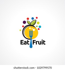 eat fruit logo vector, icon, element, and template for business