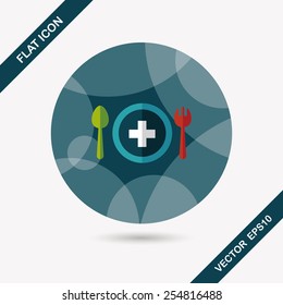 eat health flat icon with long shadow