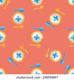 eat health flat icon seamless pattern background