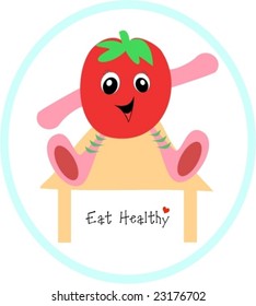 Eat Healthy Fruit on Table Vector