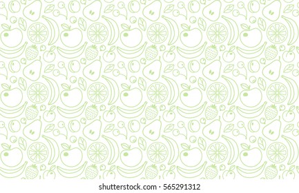 Eat healthy. vector fruit icons. Seamless texture.