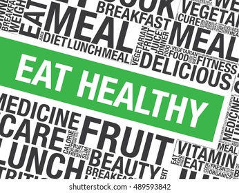 Eat Healthy Word Cloud Vector Concept Stock Vector (Royalty Free ...