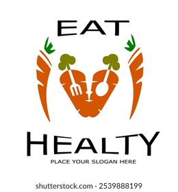 EAT HEALTY VEKTOR PLACE YOUR SLOGAN HERE