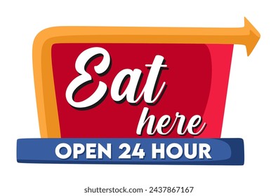 eat here restaurant open sign