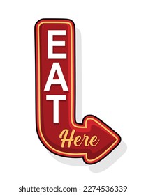 eat here sign with white background